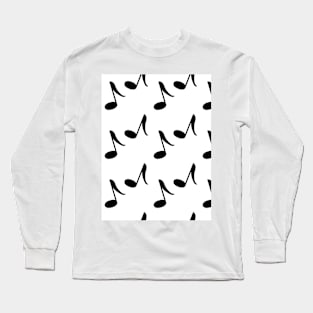 Black notes on a white background. Musical literacy. Long Sleeve T-Shirt
